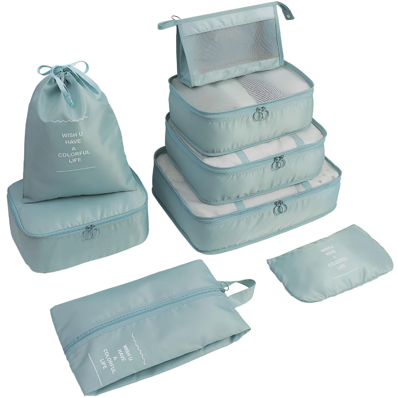پک کیف نظم دهنده چمدان مسافرتی ضدآب (8 تکه) برلیانس New eight-piece set