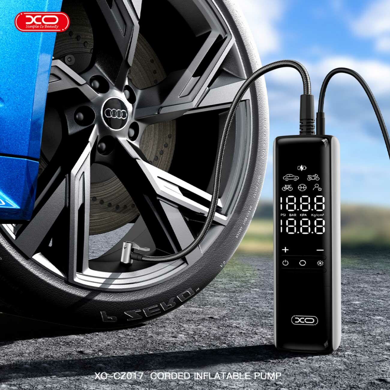 خرید پمپ باد هوشمند 22 سیلندر 120 وات ایکس او