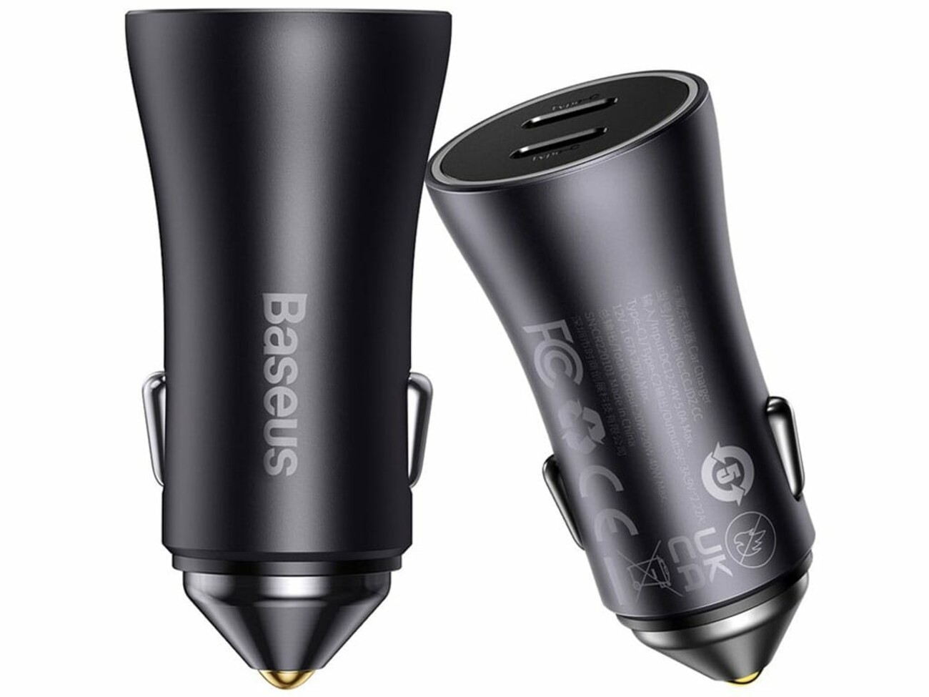 شارژر فندکی فست شارژ ماشین تایپ‌سی 40 وات بیسوس GJP000013