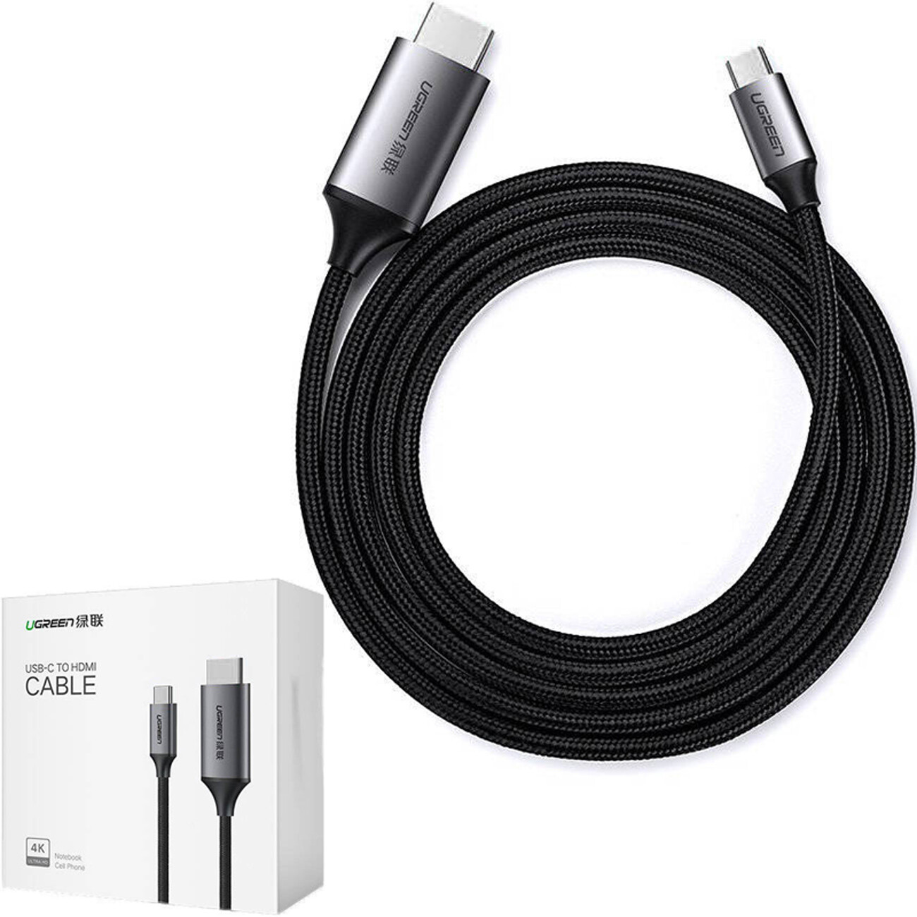 کابل تبدیل تایپ‌سی به HDMI یک و نیم متری یوگرین ugreen MM142 50570