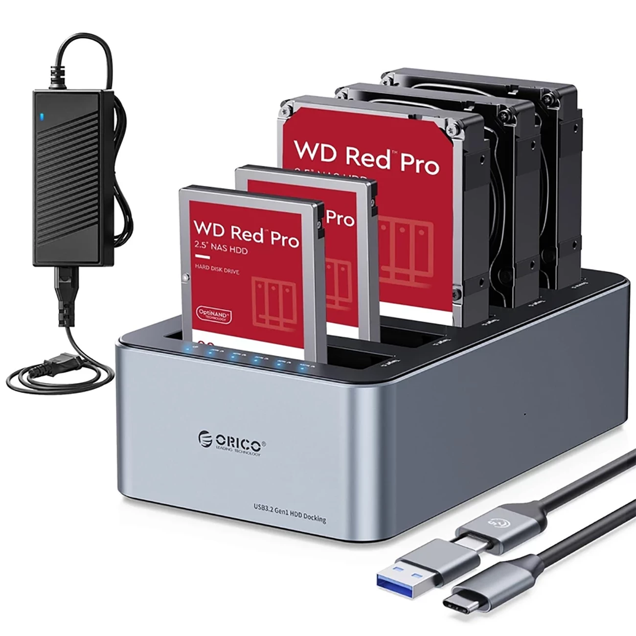 داک هارد و SATA HDD/SSD اوریکو 100 ترابایت ORICO 6656C3-C - پنج سینی
