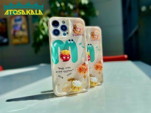 قاب گوشی آیفون 13pro maxمدل فانتزی طرح استیکر برجسته