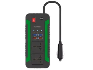 شارژر فندکی تایپ سی و یو اس بی و چندراهی برق دو سوکت 300 وات گرین Green Lion Spark 300 Power Inverter