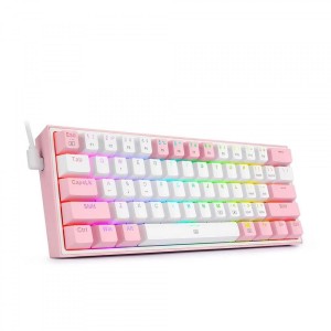 کیبورد گیمینگ ردراگون مدل Redragon K617 Fizz/سفید_صورتی