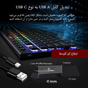 کیبورد گیمینگ بی سیم ردراگون مدل Redragon Yi Pro K625P-KBS