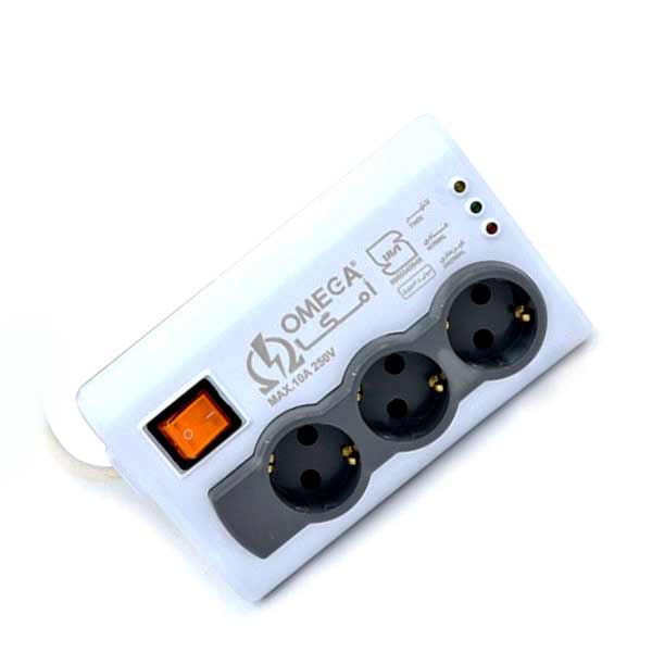 محافظ ولتاژ ارت دار  امگا مدل P3100 سیم 3متری
