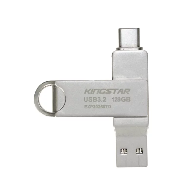 فلش مموری 128GB کینگ استار مدل C60 با پورت Type-C و USB 3.0