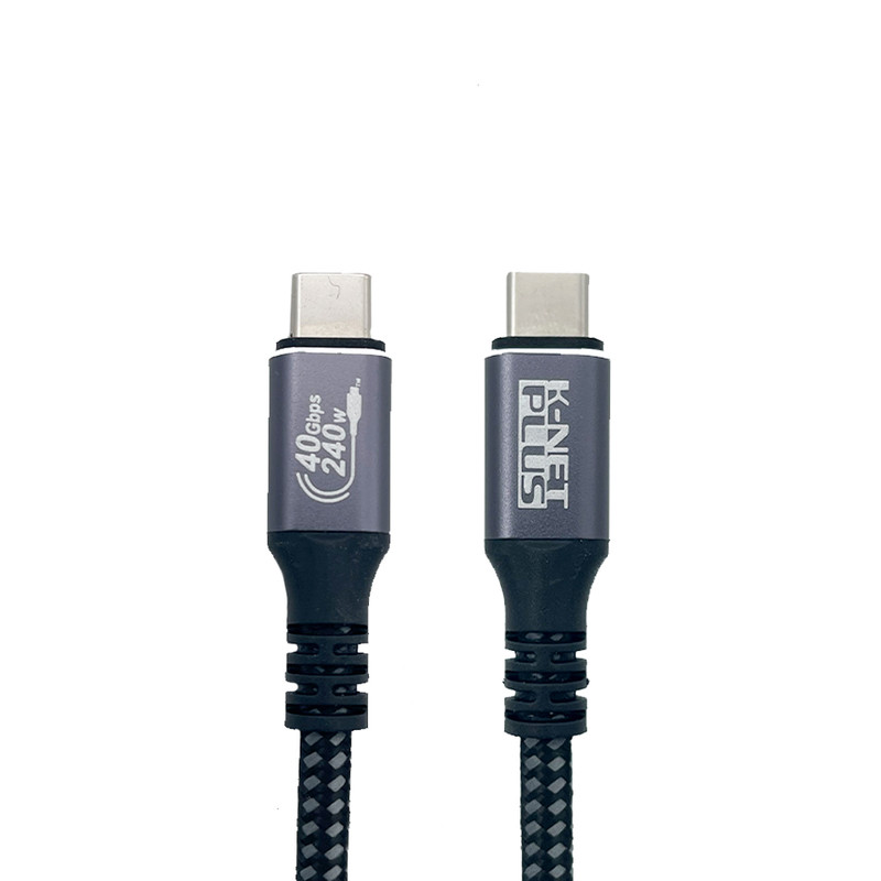 کابل تایپ سی انتقال تصویر Ver 4.0 کی نت پلاس مدل KP-CUCM4010 سرعت انتقال 40Gb/s طول 1 متر