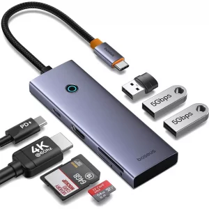 هاب 7 پورت Type-C به USB3.0 ،Type-C ،و HDMI ,SD,TF بیسوس مدل BASEUS B00052803811