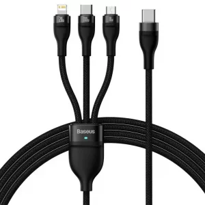 کابل شارژ سه کاره Type-C به Lightning-TYPE C- MICRO بیسوس مدل BASEUS CASS030201طول 1.8 متر