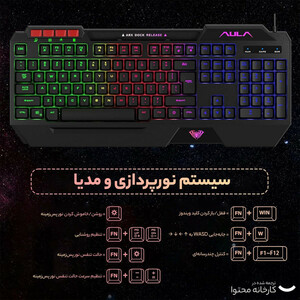 مجموعه گیمینگ آئولا T650 شامل کیبورد RGB، ماوس، هدست و پد ماوس