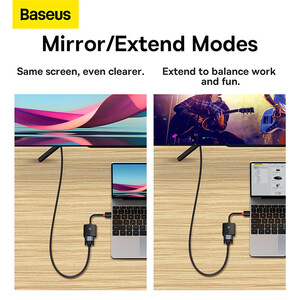 مبدل HDMI به VGA بیسوس مدل WKQX010001 طول 0.2 متر