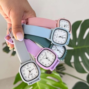 خرید ساعت مچی بند سیلیکونی بلون مربعی کوارتز AB1148