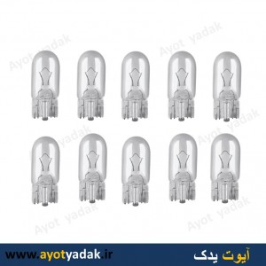 لامپ آریایی T10  چراغ کوچک (بسته 100 عددی )-ارسال رایگان-گارانتی شش ماه-قیمت عمده