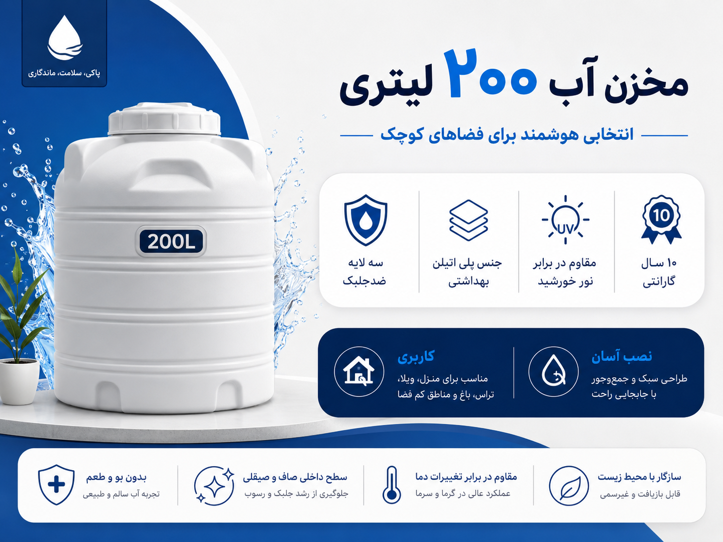 راهنمای انتخاب مخزن 200 لیتری افقی و عمودی