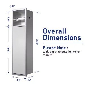 مخزن چندکاره رول دستمال توالت M500-استیل