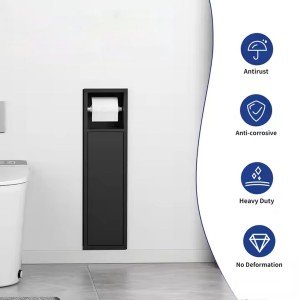 مخزن چندکاره رول دستمال توکار F530 -استیل مشکی