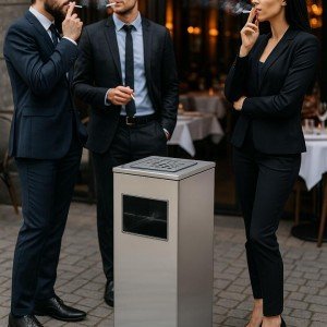 سطل زیر سیگاری چهارگوش 750S-استیل