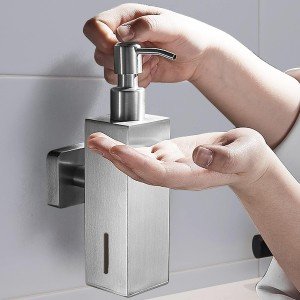 جاصابون دیواری چهارگوش Q500 - استیل مات