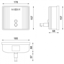 صابون ریز دستی مربعی Nofer INOX 03004-W سفید