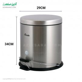 سطل زباله استیل پدالدار 15 لیتری CE-1500 - ‌آرام بند
