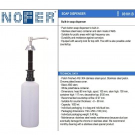 جاصابون توکار استیل NOFER 03101.B