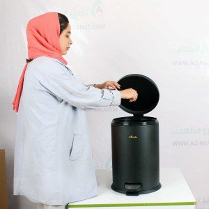سطل زباله پدالدار 20 لیتری تمام مشکی CE2001-آرام بند