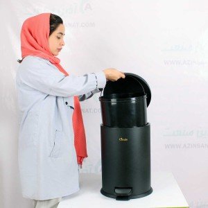 سطل زباله پدالدار 20 لیتری تمام مشکی CE2001-آرام بند