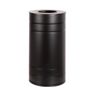 سطل زباله تمام استیل دریچه از بالا J45-مشکی