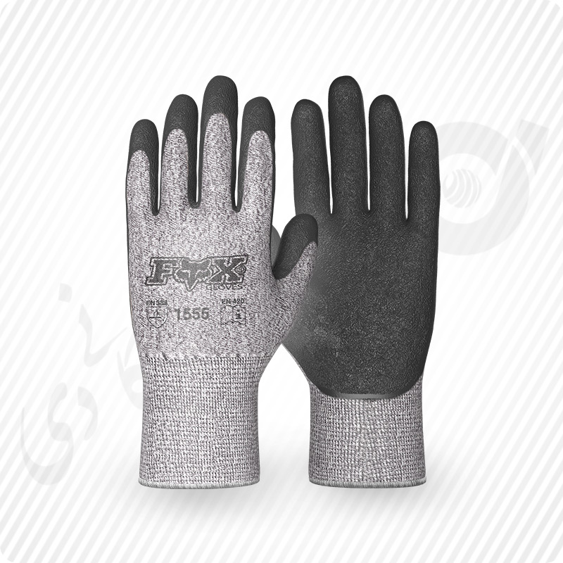 دستکش ایمنی ضد برش کف مواد لاتکس کات 5 FOX کد: 1555