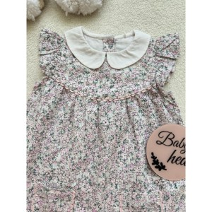 پیراهن یقه ب ب گل ریز
