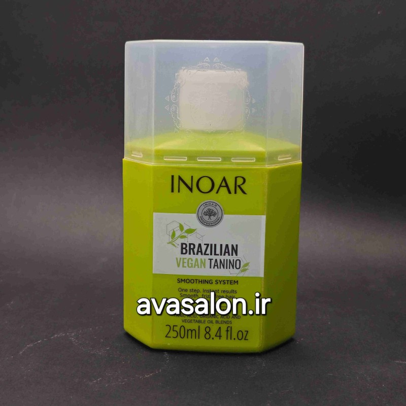 کراتین وگان اینوار Inoar Vegan Keratin | صافی، احیا و ترمیم‌کننده حرفه‌ای موهای آسیب‌دیده بدون مواد مضر