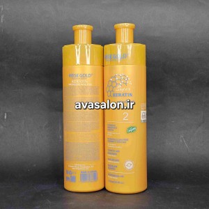 سوپر کراتین رزگلد طلایی (Rose Gold Super Keratin) – صافی، احیا و بازسازی عمقی موهای آسیب‌دیده