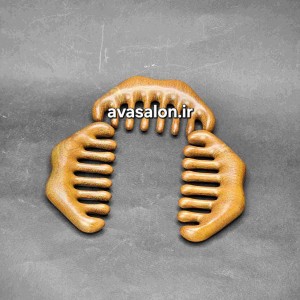 شانه و ماساژور چوبی سر و گردن – ابزار ماساژ کف سر و گردن برای کاهش استرس و افزایش گردش خون