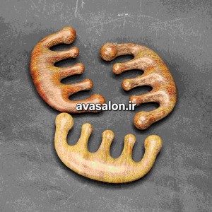 ماساژور اسکالپ چوبی 5 سر گوشا – برس ماساژ کف سر ضد ریزش مو و افزایش گردش خون پوست سر