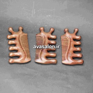 شانه ماساژور چوبی صورت و اسکالپ – ابزار ماساژ پوست صورت و کف سر برای افزایش گردش خون و لیفت طبیعی پوست