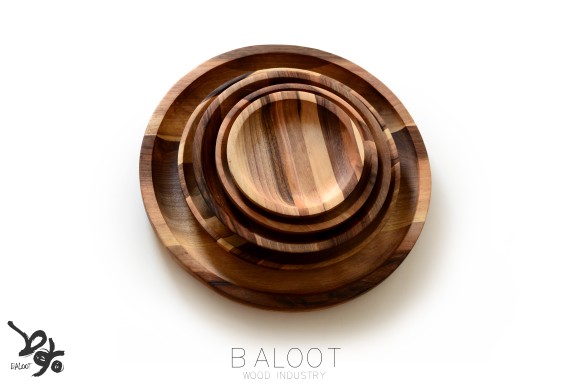 بشقاب چوبی گرد لوکس ۲۰ سانتی (چوب گردو) – کد 4704 B