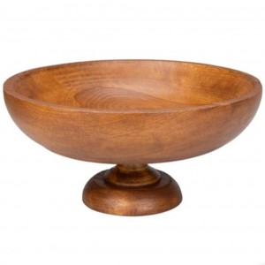 میوه‌خوری چوبی لوکس مدل کاجی (خراطی) با قطر ۲۰ سانت و عمق ۷، کد 419