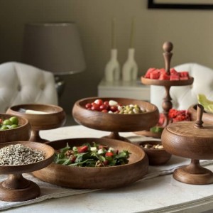 شیرینی‌خوری چوبی لوکس دو طبقه 30 سانت  مدل هاوانا – کد 423
