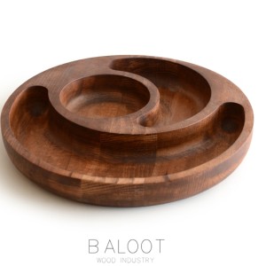 اردور چوبی گرد لوکس ۲۸ سانتی با  3 خانه‌هلالی – کد 4510