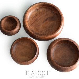 کاسه چوبی گرد خراطی لوکس ۱۶ سانتی (چوب راش) – کد 4707
