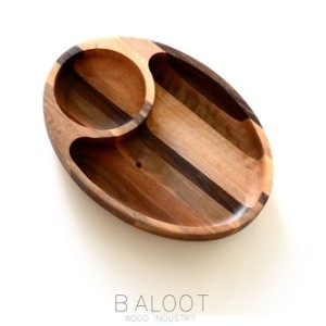 اردور چوبی دوخانه بیضی لوکس (چوب گردو طبیعی) – کد 4514B