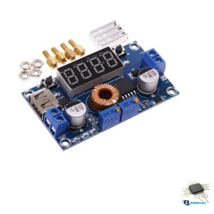 ماژول کاهنده ولتاژ 5 آمپر XL4015 همراه با نمایشگر و پورت USB و ولتاژ و جریان خروجی قابل تنظیم