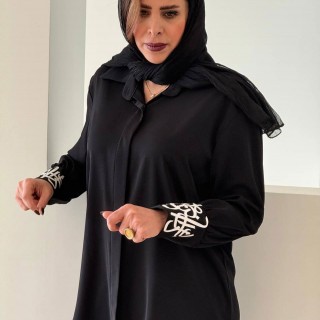 شومیز سر استین چرم دوزی