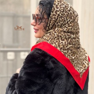 روسری پلنگی ساتن ابریشم