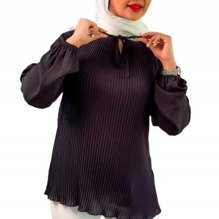 شومیز زنانه  پیلیسه مشکی