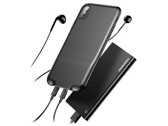 قاب محافظ و دو پورت لایتنینگ آیفون Baseus Audio Case Apple iPhone X