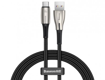 کابل Type-C بیسوس Baseus Water Drop-shaped Lamp SuperCharge Cable CATSD-N01 به طول دو متر و توان 66 وات
