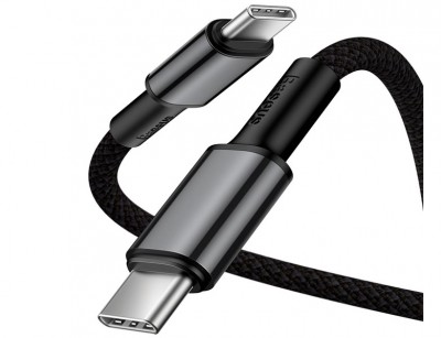 کابل فست شارژ تایپ سی به  تایپ سی Baseus High Density Braided CATGD-A01 با چگالی بالا به طول دو متر و توان 100 وات