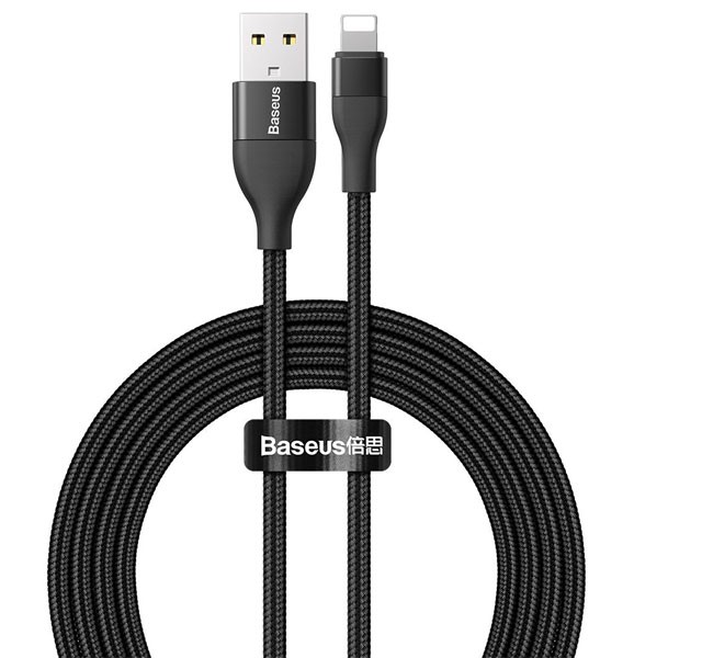 کابل فست شارژ دوسر USB/Type-C به IP بیسوس Baseus 2-in-1 Dual Output cable CATLYW-G01 به توان 18 وات و طول 1 متر